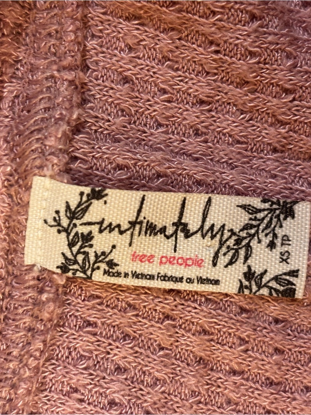 Free People Waffle Knit Snap-Front Top — Mauve Pink - Picture 2 of 7